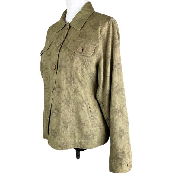 Coldwater Creek Vntg Long Sleeve Button Down Linen Blend Shacket Blazer Jacket - Picture 2 of 13
